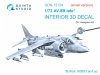 Quinta Studio QDS-72134 AV-8B late 3D-Printed coloured Interior on decal paper (Hasegawa) (small version) 1/72